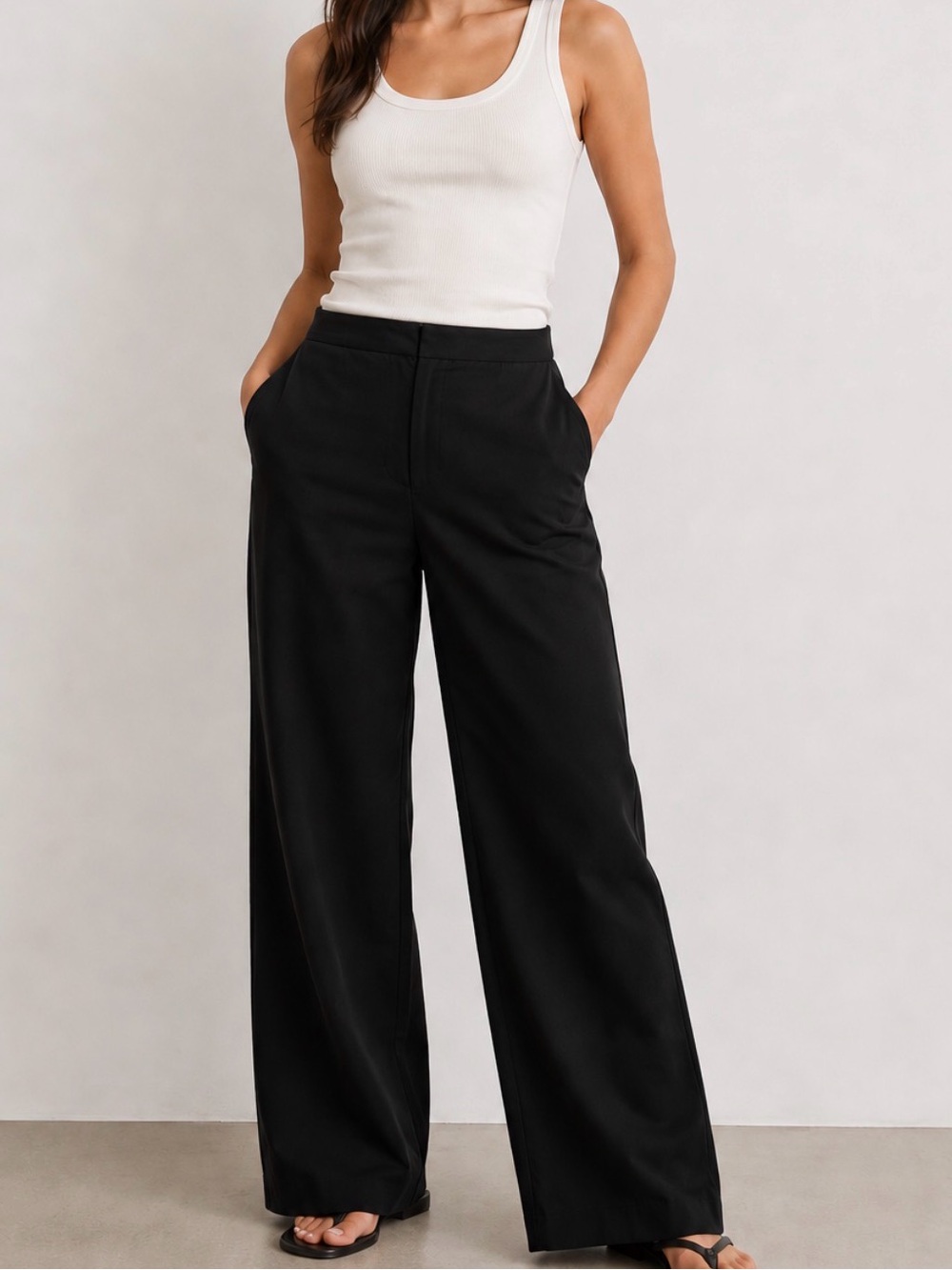 Quince Black women’s wide leg trousers Size 12